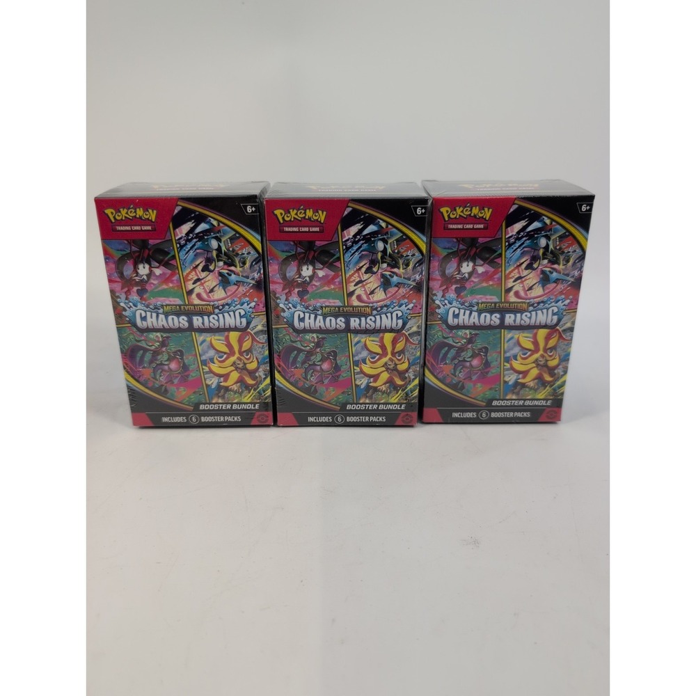 Lot of 3 Pokemon TCG ME04: Chaos Rising Booster Bundle New Sealed